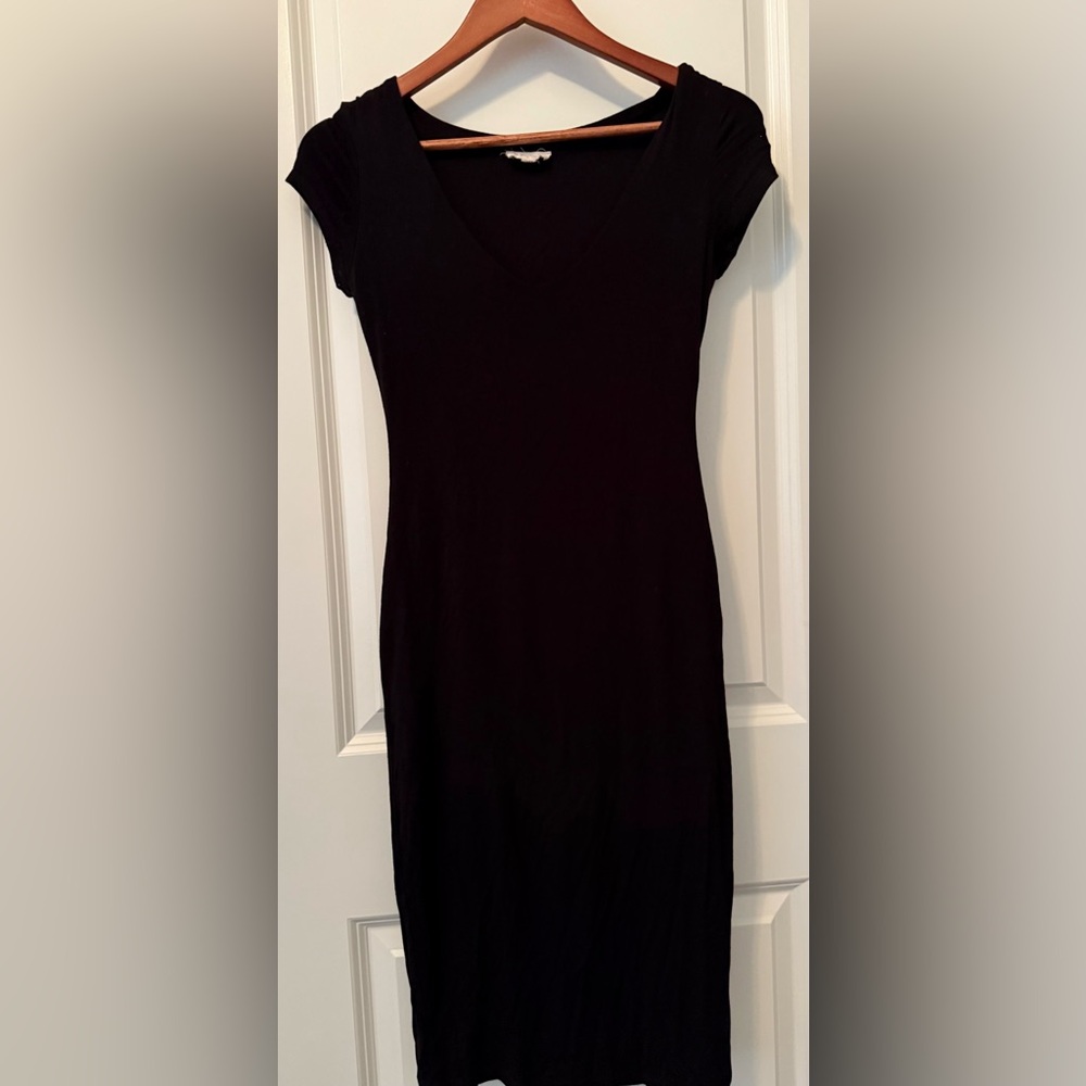 Elegant Black V-Neck Dress